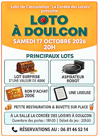 LOTO à Doulcon le 17 octobre